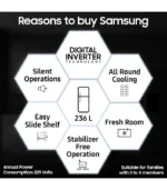 Samsung 253L Double Door Refrigerator | Frost Free | 3 Star | Refurbished - Image 5